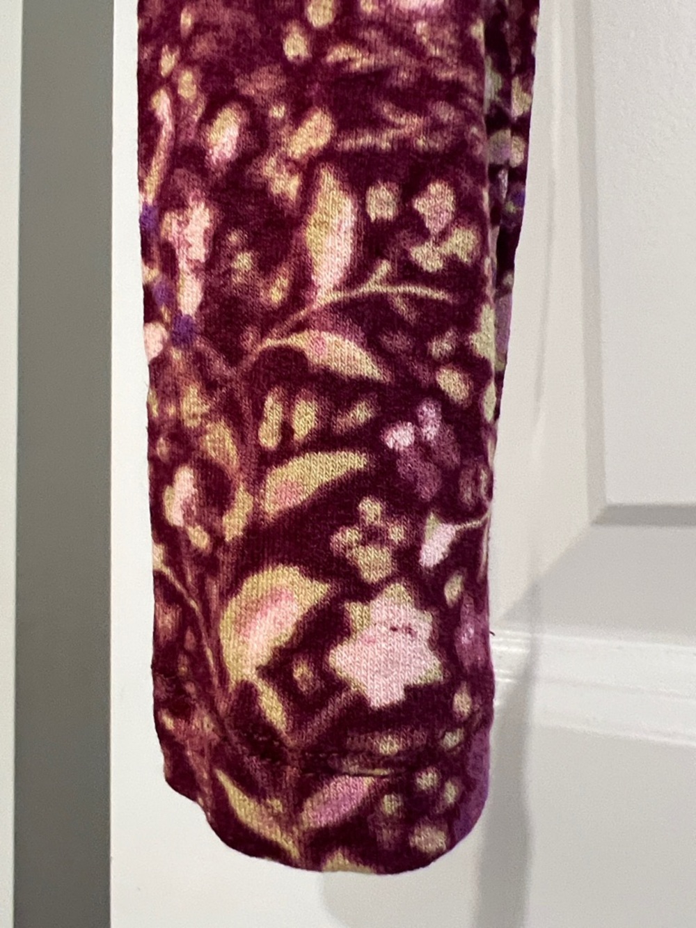 Free People Ruched Long Sleeve Floral Scoop Top in Plum - Picture 8 of 16